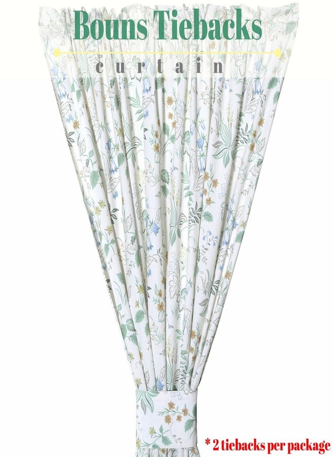Moslovstar Linen French Door Curtains Set of 2, Elegant Country Style Wind Chime Flower Front Door Curtain Dual Rod Pocket Tiebacks Included, 25" W x 72" L - Image 4